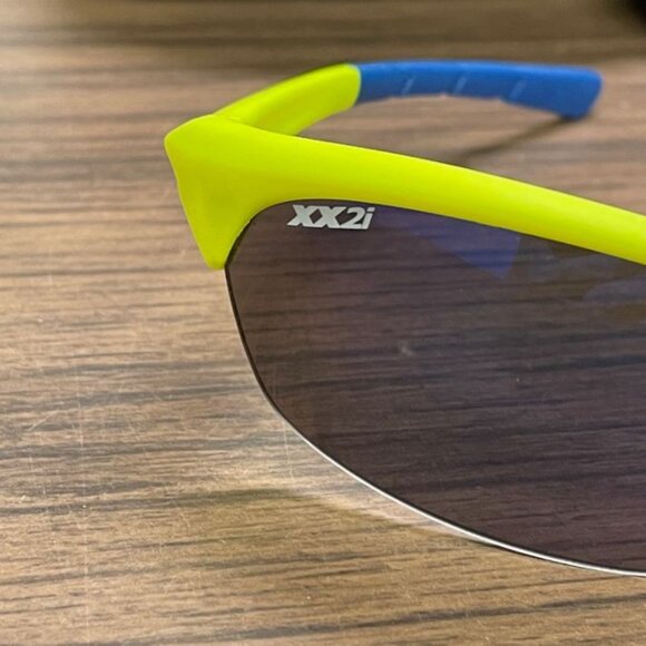 XX2i Optics France2 Sport Sunglasses - Neon Yellow and Blue - Blue Lens - EUC - Picture 10 of 10